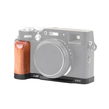 Imagem de FocusFoto Placa de liberação rápida de cabo de madeira em forma de L para câmera Fujifilm X100V/X100VI - Alça de mão estilo retrô, suporte de tripé compatível com Arca Swiss, placa de base de liga de