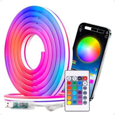 Imagem de Fita Led RGB Mangueira Flexível 3m Fonte USB Quarto IP67 APP - Hxt