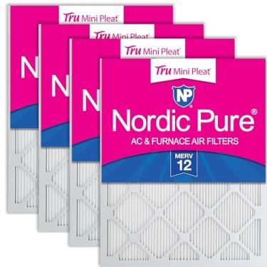 Imagem de Nordic Pure 20 x 25 x 1 (49 1/2 x 24 1/2 x 3/4) Filtros de ar para forno Tru Mini Pleat MERV 12 AC – 2,5 x mais mídia para filtragem de alta eficiência e longa duração - pacote com 4