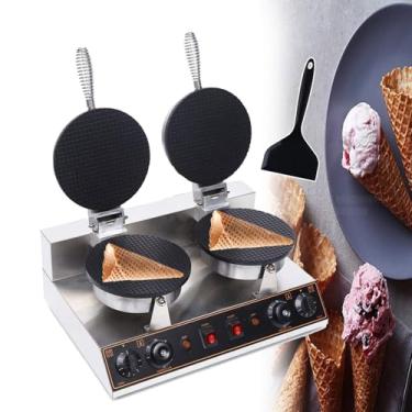 Imagem de CNAOHGHN Máquina elétrica de fazer waffles com casquinha de sorvete de 1200 W,máquina de ferro para fazer casquinha de sorvete, temperatura de 50-250 ℃ e tempo de 0 a 5 minutos ajustáveis