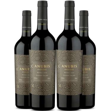 Imagem de Vinho Tinto Anubis Reserva Malbec 750ml Kit 4 Garrafas