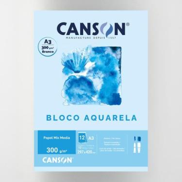 Imagem de Bloco Aquarela Linha Técnica 300g A3 12 Folhas Canson