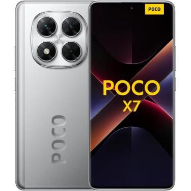 Imagem de Smartphone Xiaomi Poco X7 Silver com Tela AMOLED, HyperOS, 12GB RAM e 