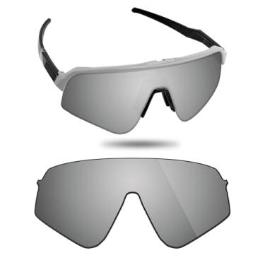 Imagem de Fiskr Lentes polarizadas de substituição compatíveis com óculos de sol Oakley Sutro Lite Sweep OO9465, resistente a impactos e ajuste perfeito - prata metálica