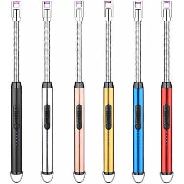 Imagem de Isqueiro Elétrico USB Recarregável com Mangueira Articulada em Aço, Ponta em Aço, Suporte para Pendurar, Botão Duplo ON/OFF, Preto