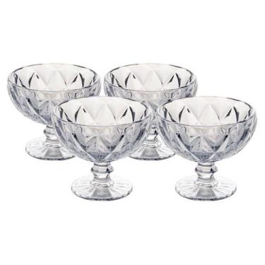 Imagem de Jogo 4 Taças Diamante para Sobremesa 335mL Transparente - ECOS