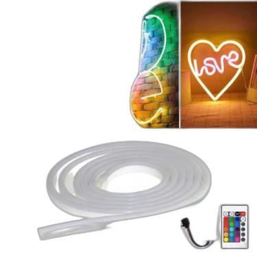 Imagem de 2 Fitas Mangueira Led Neon Rgb 16 Cores 5M 12V Com Controle - CBC