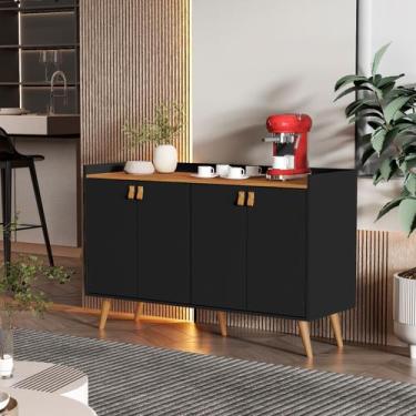 Imagem de Aparador Buffet 4 portas Giovana cantinho do café Pés Palito Cores - M