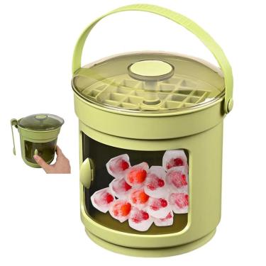 Imagem de Balde Forma de Gelo Pegador Tampa Alça Reservatorio Recipiente Dispenser Armazenamento Casa Festa Evento