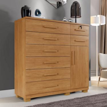Imagem de Cômoda 8 Gavetas 1 Porta com Pés New Vitoria Benetil