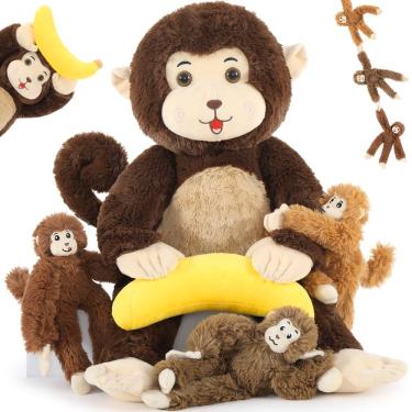 Imagem de Bicho de pelúcia MaoGolan, macaco grande com banana para crianças de 65 cm