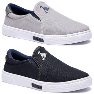 Imagem de Kit dois Tênis Sapatenis Masculino Infantil Casual Polo Joy (PTBC/Cinza, BR, Criança de 9 a 12 anos, Numérico, 36)