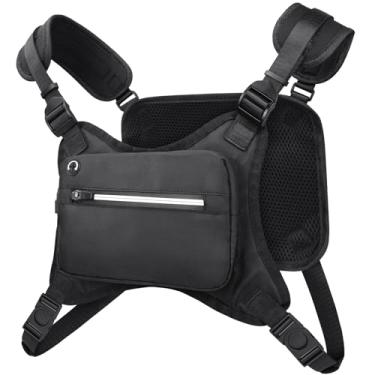 Imagem de IMAGOA Bolsa de peito resistente à água, bolsa de peito leve com tira refletiva, suporte de telefone embutido e armazenamento extra, bolsa de treino para corrida, colete de corrida para corredores