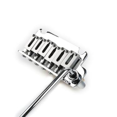 Imagem de OVSAL Ponte De Guitarra Elétrica 2 Pontos, Tremolo 10,8 Mm Com Bloco Latão E Peças Aço Para Stratocaster Cromada 6 Cordas