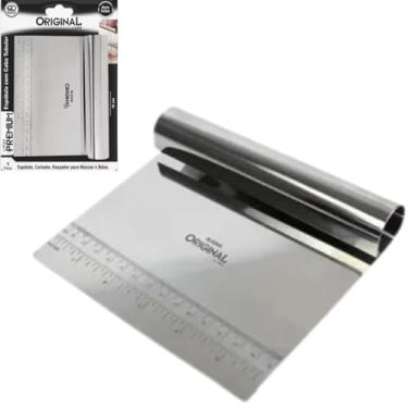 Imagem de Espátula Cortador Raspador Graduada 15 cm Inox p/Massa e Bolo e culinária em geral