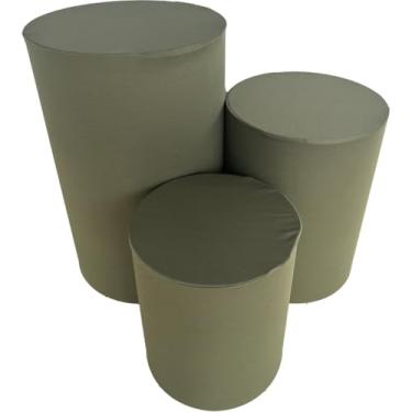 Imagem de Capa de Cilindro Para Decoração Festa Veste Fácil - Kit Capa Para Cilindro multicolorido(VERDE OLIVA)