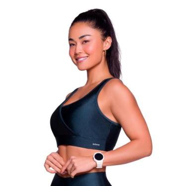 Imagem de Top Fitness com Tule Selene 24627.001 Bojo Removível, Azul índigo, M