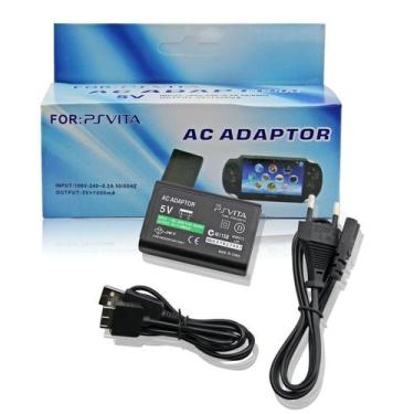 Imagem de Carregador De Parede Bivolt Ps Vita Fat Fonte + Cabo Usb Dados - TechB