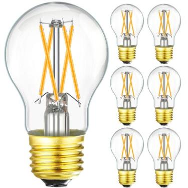 Imagem de Lâmpada LED Leools Dimmable E26 6W 600LM 2700K A15 120V, pacote com 6