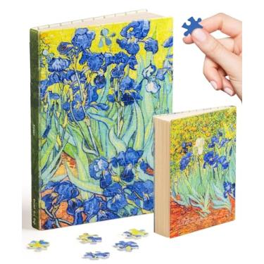 Imagem de PieceRelax Diário de quebra-cabeça para adultos - Van Gogh - Iris Capa de livro exclusiva A5 para presente e decoração de casa com arte de quebra-cabeça de plástico para caderno [YA1065]