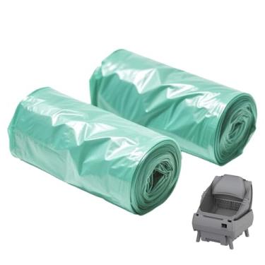 Imagem de Dedicado Cegimus forros de gaveta de caixa de areia automática para gatos, saco de lixo grande, 25 unidades por rolo, 2 rolos, rasgo, uso para caixa de areia de gato, cozinha, sala de estar