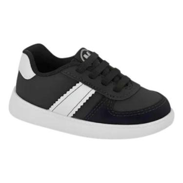 Imagem de Tênis Infantil Molekinho Masculino Casual Preto Branco, 20, Preto, Bra