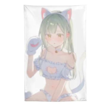 Imagem de LIEGBMEU Tapeçaria sexy de menina anime 152 x 228 cm arte de colcha de parede decoração de tapeçaria caprichosa AF165
