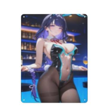 Imagem de Anime Sexy Bikini Hot Girl Pinup Girl Metal Tin Sign Wall Art Poster Decor for Home Bar Club Bedroom Bathroom Man Cave Otaku 30,5 x 40,6 cm, AI099
