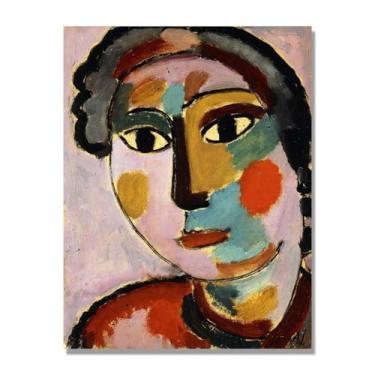 Imagem de NHLDZYH Alexej von Jawlensky Impressões artísticas - Pintura de retrato - (cabeça abstrata 14) - Pôster de decoração de parede vintage. Somente tela de 70 x 90 cm - 27,6 x 35,4 pol