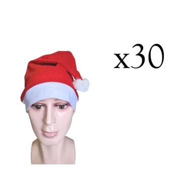 Imagem de Kit 30 Gorros Papai Noel Em Feltro Com Pom Pom- Chapéu Natal