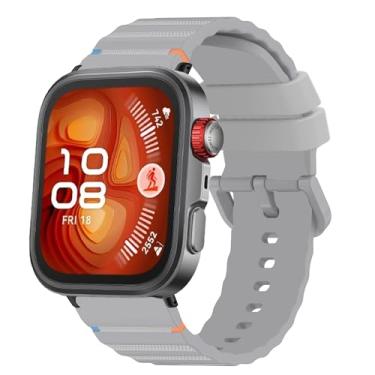 Imagem de Lamshaw Pulseira de substituição compatível com Huawei Watch Fit 4 Pro, nova linha de tecido de silicone ajustável, compatível com Huawei Watch Fit 4 Pro, Fit 4, Fit 3 (cinza)