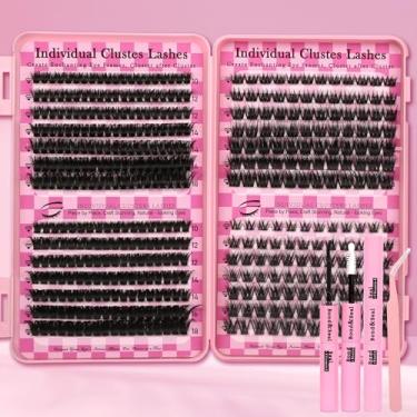 Imagem de Gmagictobo Lash Clusters Wispy Lash Clusters Kit Volume Cluster Extensões de cílios 434 peças Aglomerados de cílios DIY Lashes Clusters Lash Bond and Seal Lash Tweezers