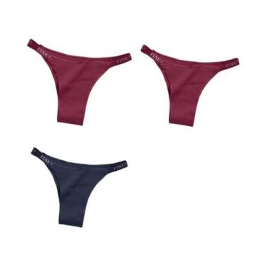 Imagem de Conjunto De 3 Calcinhas Femininas De Algodão, Tanga Sexy, Lingerie Ínt