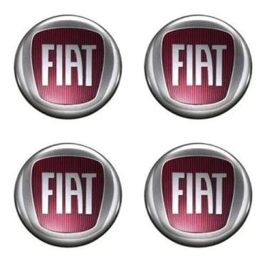 Imagem de Jogo Emblema Resinado Fiat Vermelho Roda Calota Centro 65mm - Tfcalota