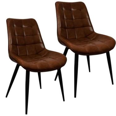 Imagem de Kit 2 Cadeiras Romana Provence Poltrona Estofada Pu Vintage Retro Pés 