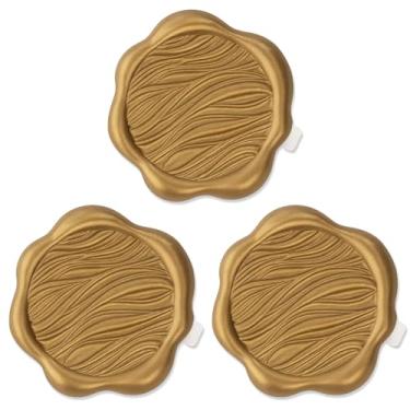 Imagem de Pacote com 50 adesivos de lacre de cera de ouro antigo para festa de convite de casamento, adesivos autoadesivos de selo de envelope faça você mesmo, selagem de cera vintage para tabela de assentos de