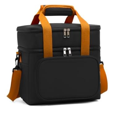 Imagem de Bolsa Térmica Marmita Lancheira para Academia Passeio Cerveja Praia Bebida Camping Masculina Feminina Fitness Academia Trabalho Necessaire (PRETO)