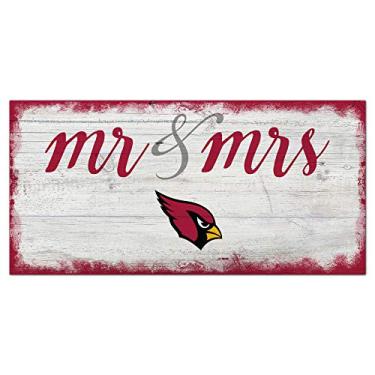Imagem de Fan Creations Placa NFL Arizona Cardinals Unissex Arizona Cardinals Script Mr & Mrs Sign, Cor da equipe, 15 x 30 cm