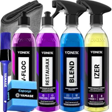 Imagem de PRODUTO PARA LIMPEZA AUTOMTIVA SHAMPOO V-FLOC CERA LIQUIDA BLEND SPRAY REVITALIZADOR RESTAURAX DESCONTAMINANTE FERROSO IZER VONIXX 500 ML