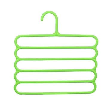 Imagem de Cabide Multiuso Calças Saias Bermudas 5 Espaços Verde - YAAY