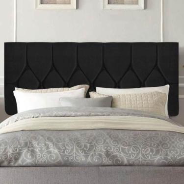 Imagem de Painel Estofada Istambul Botão Capitonê 195cm King Size Para Cama Box 