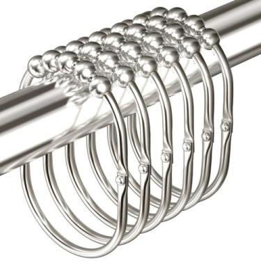 Imagem de Ganchos para cortinas de chuveiro MENGJINGO Wide Rust Proof Stainless 