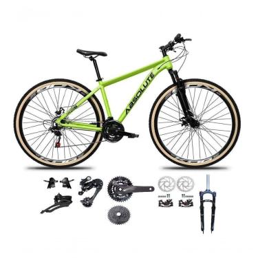 Imagem de Bicicleta Aro 29 Absolute Nero 5 Kit 2x9 Gta Sunrun Freio Disco K7 Garfo C-trava Pneu C-faixa Verde Tam.15
