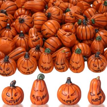 Imagem de Vertintong 40 Pcs Halloween Miniature Pumpkin Figurines Mini Resin Fake Pumpkin Creepy Craft for Halloween Village Doll House DIY Fairy House Accessories Party Favor Gift Vase Bowl Filler