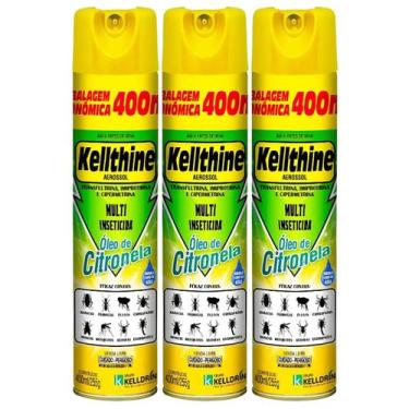 Imagem de Multi Inseticida Mata Mosquitos Óleo De Citronela 400ml 3un - Kelldrin