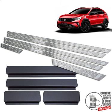 Imagem de Soleira Aço Inox Volkswagen Nivus R-Line Prata Baixo Relevo