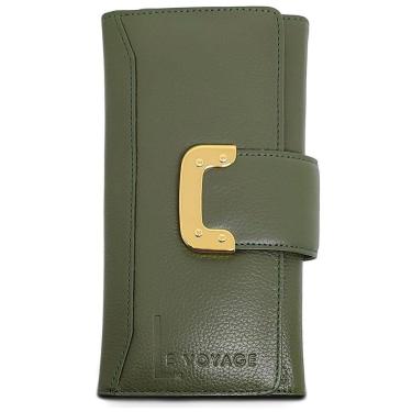 Imagem de Carteira De Couro Feminina Grande Para Cartões Documentos