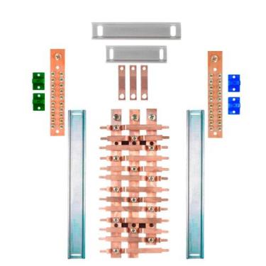 Imagem de Kit Barramento Trifásico 225A para 26 Circuitos com Placa de Policarbo