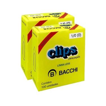 Imagem de Kit 2 Caixa com 100 clips galvanizados 1/0 (0) clipes bacchi