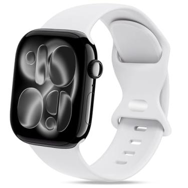 Imagem de STG Sport Pulseiras de silicone compatíveis com Apple Watch Ultra 3/2/1 de 49 mm, séries 11/10 46/42 mm, 9/8/7 45/41 mm, SE 6/5/4 44/40 mm, 3/2/1 42/38 mm P/M M/G para mulheres e homens